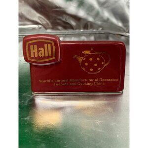 Vtg Hall China Advertising Log Display Sign Paperweight